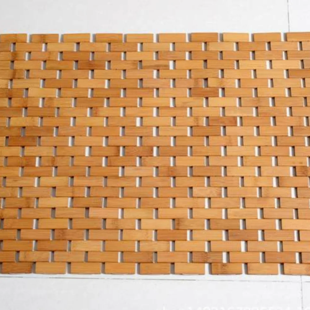 Bamboo bath mat with  free hand towel